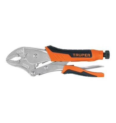 ALICATE DE PRESION CURVO 10" MANGO VINIL, TRUPER